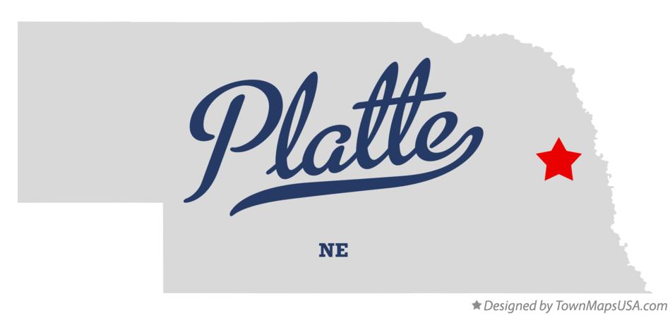 Map of Platte Nebraska NE