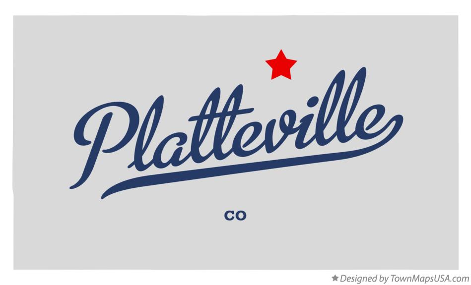 Map of Platteville Colorado CO