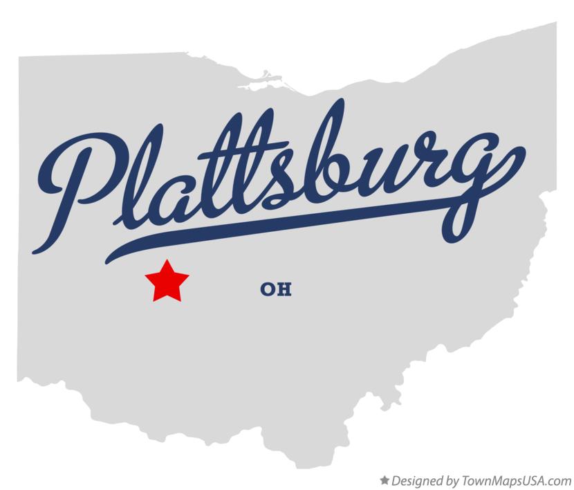 Map of Plattsburg Ohio OH