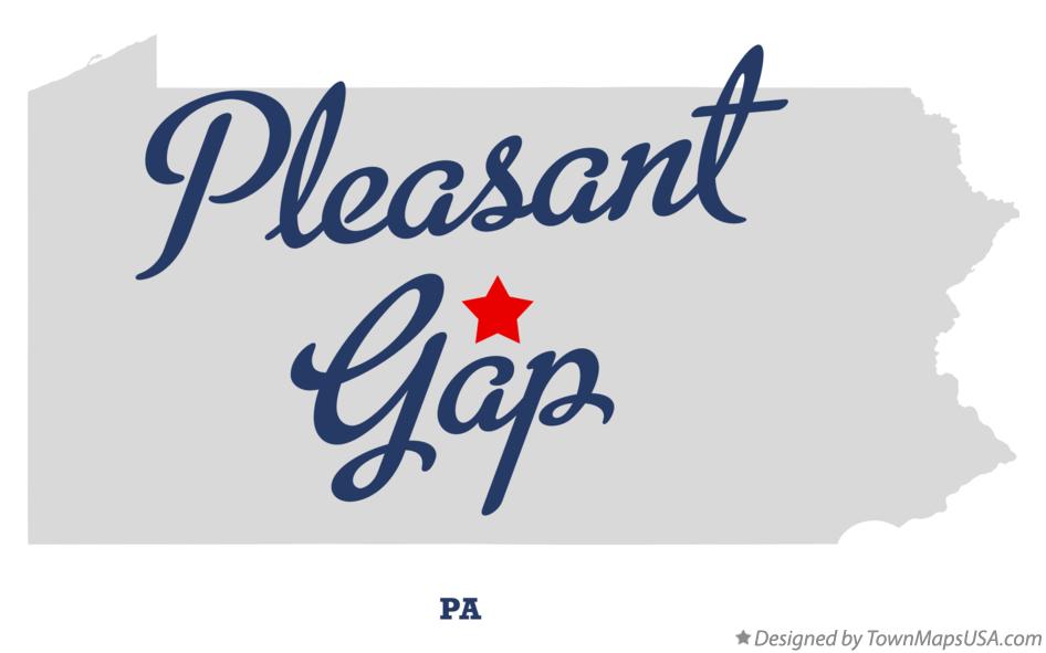 Map of Pleasant Gap Pennsylvania PA