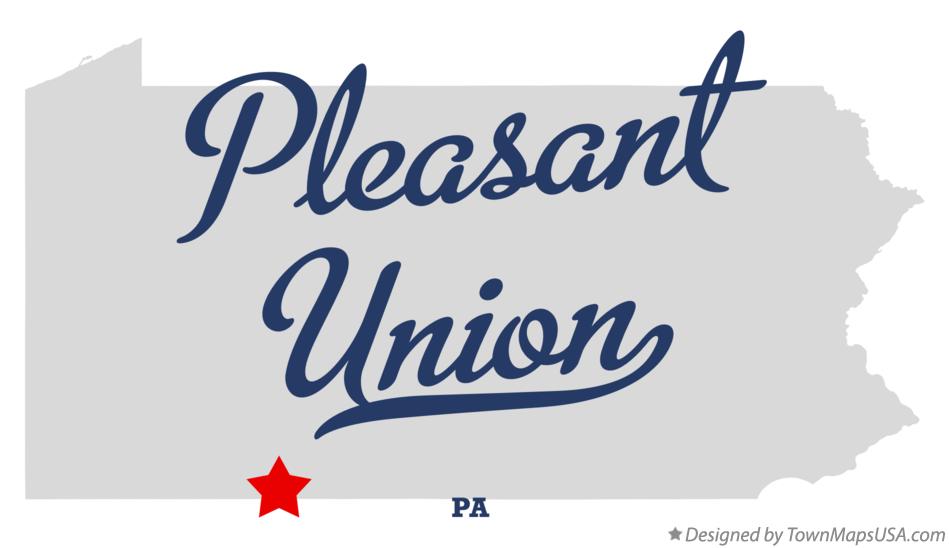 Map of Pleasant Union Pennsylvania PA