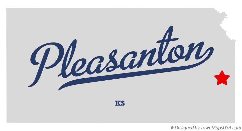 Map of Pleasanton Kansas KS