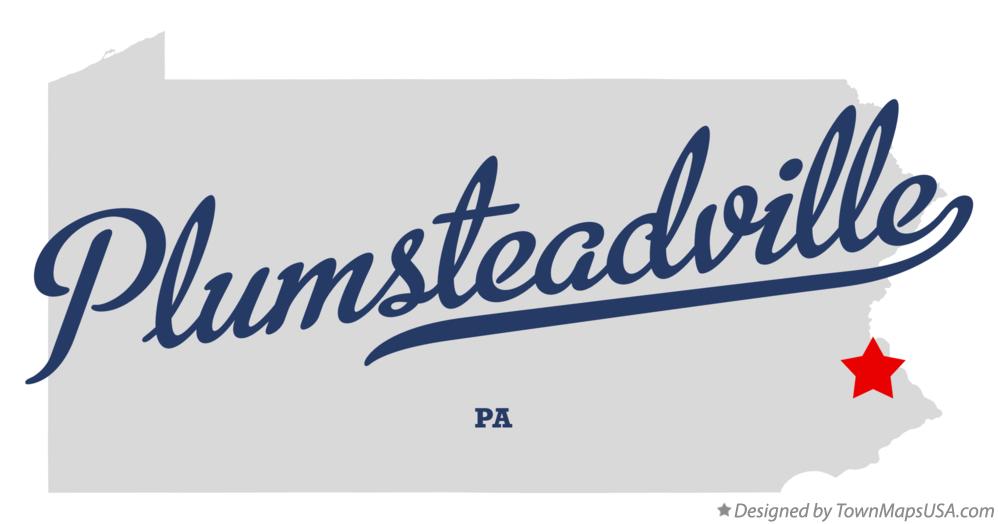 Map of Plumsteadville Pennsylvania PA