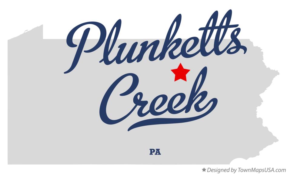 Map of Plunketts Creek Pennsylvania PA