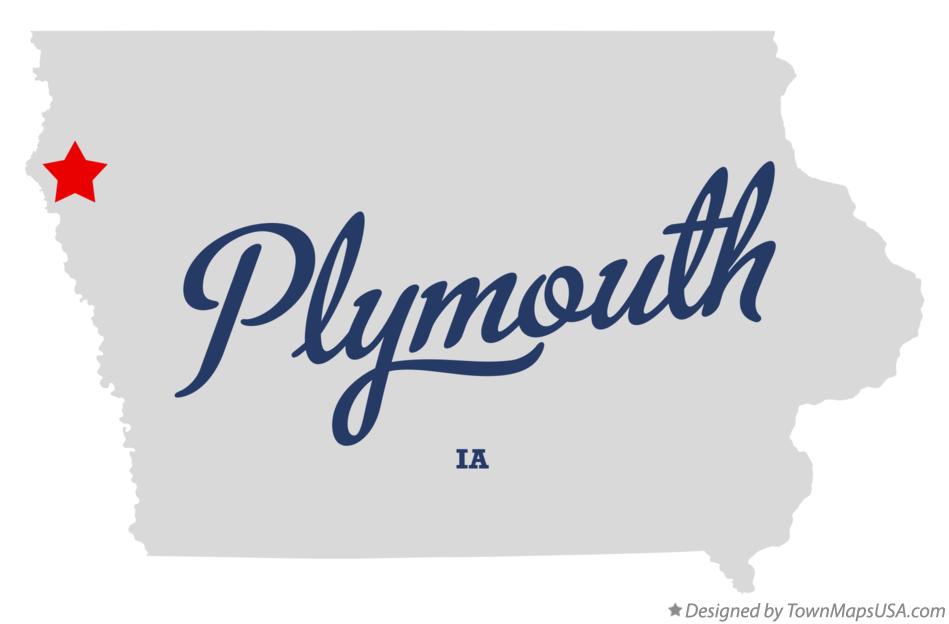 Map of Plymouth Iowa IA