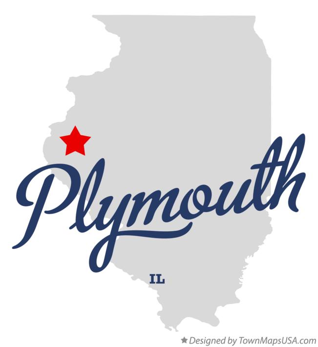 Map of Plymouth Illinois IL