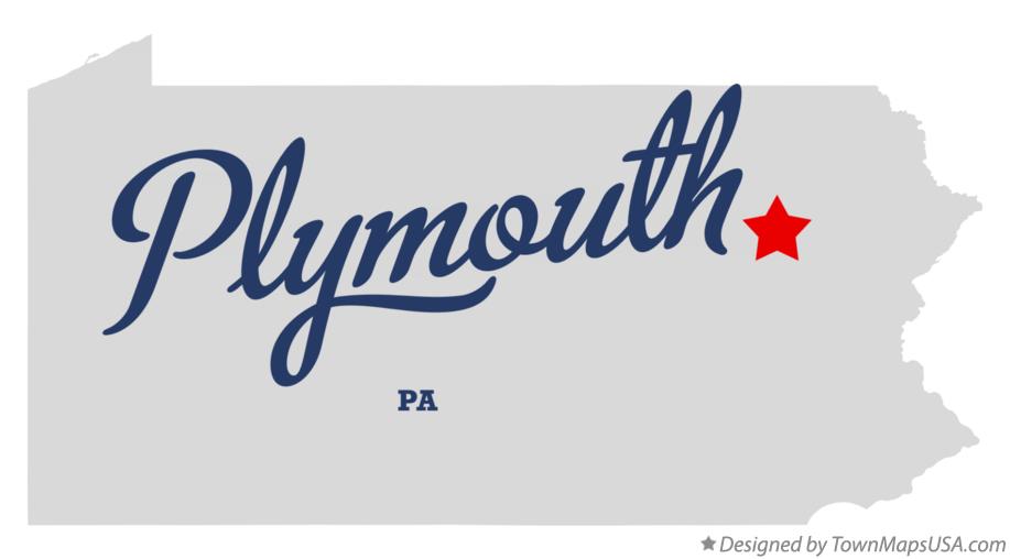 Map of Plymouth Pennsylvania PA