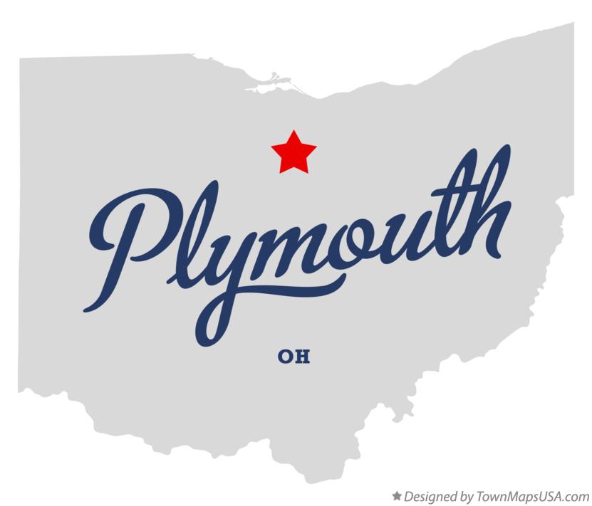 Map of Plymouth Ohio OH