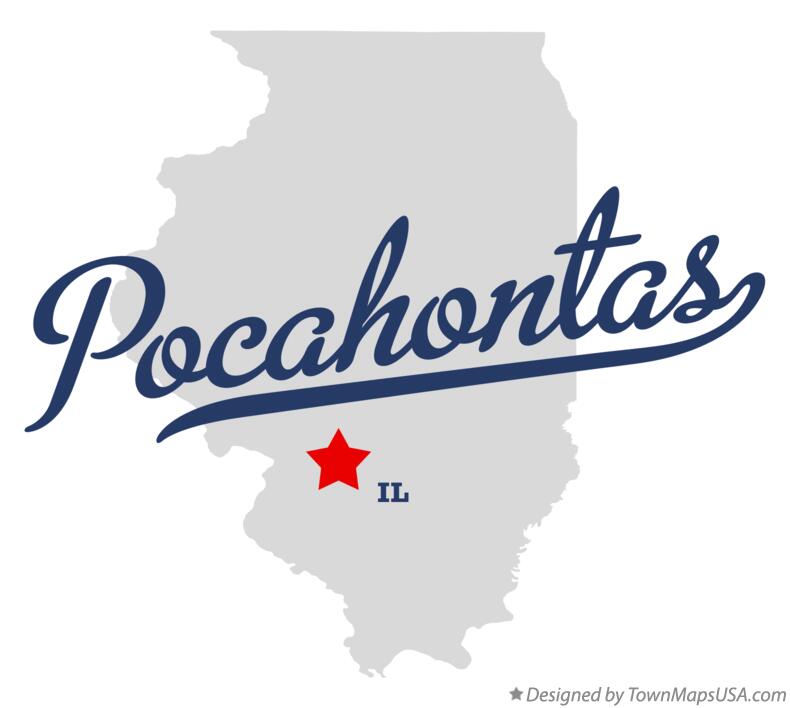 Map of Pocahontas Illinois IL
