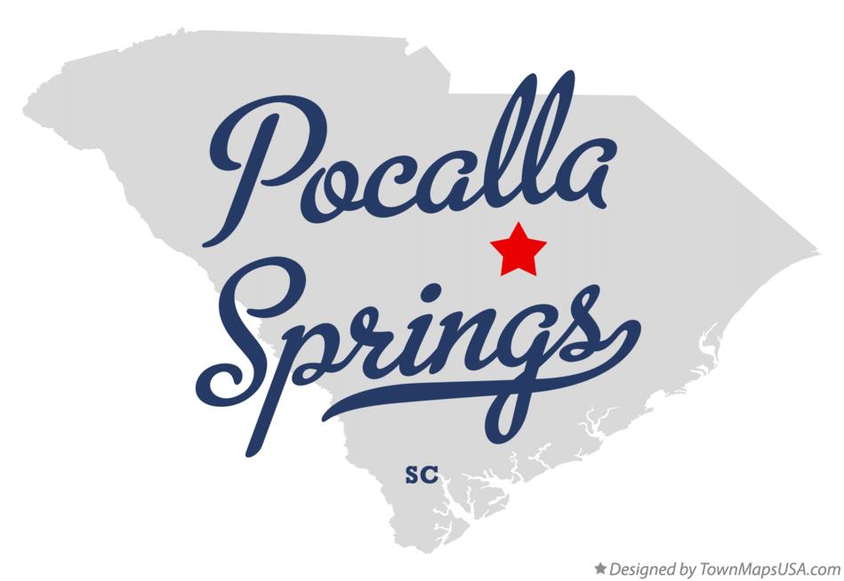Map of Pocalla Springs South Carolina SC