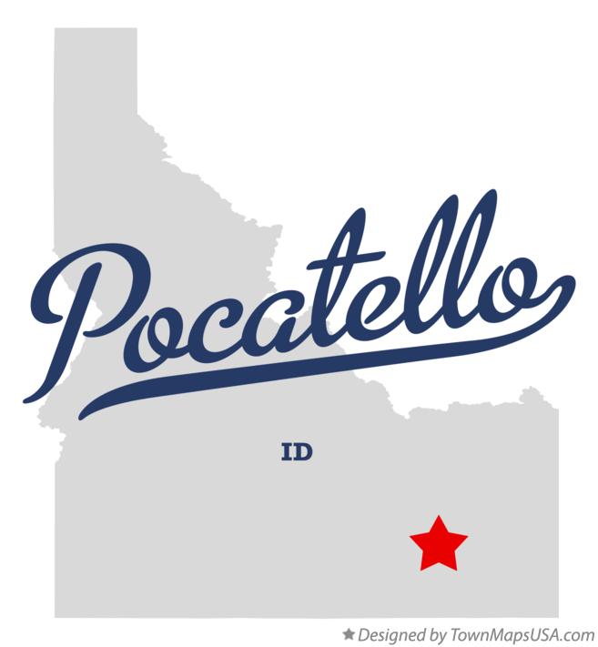 Pocatello Idaho ID Map professionally designed by GreatCitees.com.
