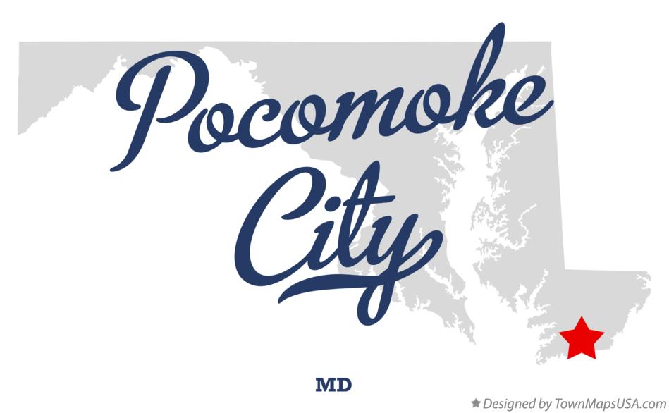 Map of Pocomoke City Maryland MD