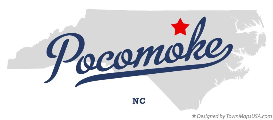 Map of Pocomoke North Carolina NC