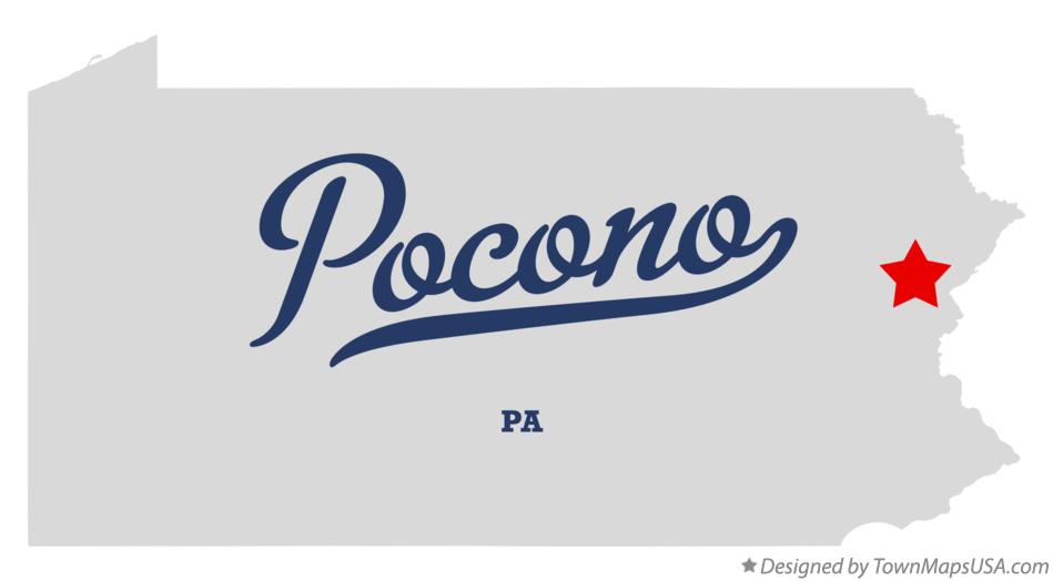 Map of Pocono Pennsylvania PA