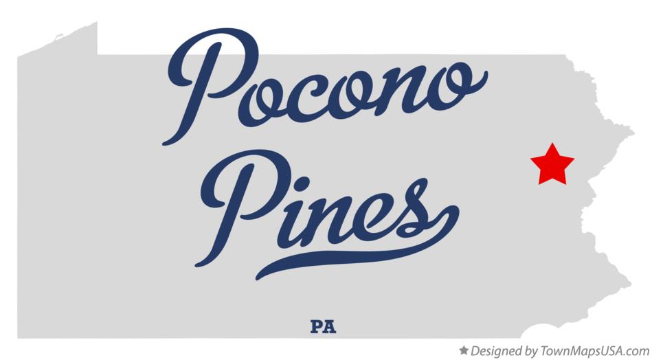 Map of Pocono Pines Pennsylvania PA
