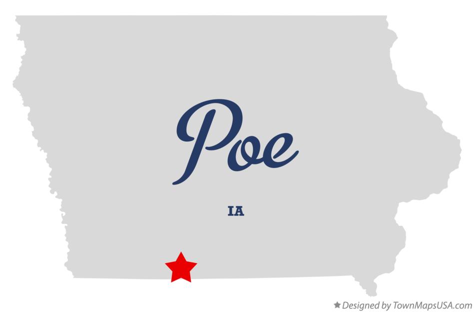 Map of Poe Iowa IA