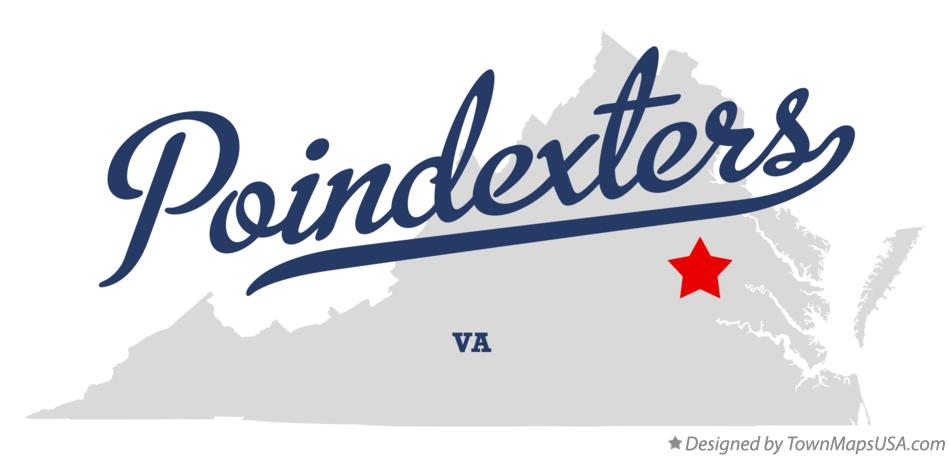 Map of Poindexters Virginia VA