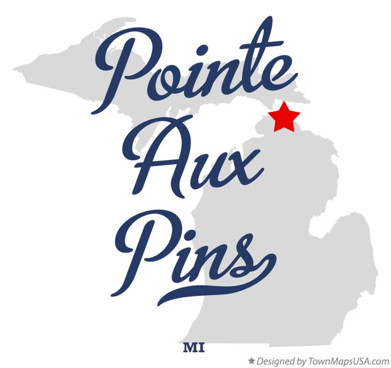 Map of Pointe Aux Pins Michigan MI