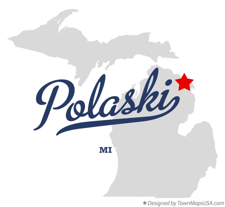 Map of Polaski Michigan MI