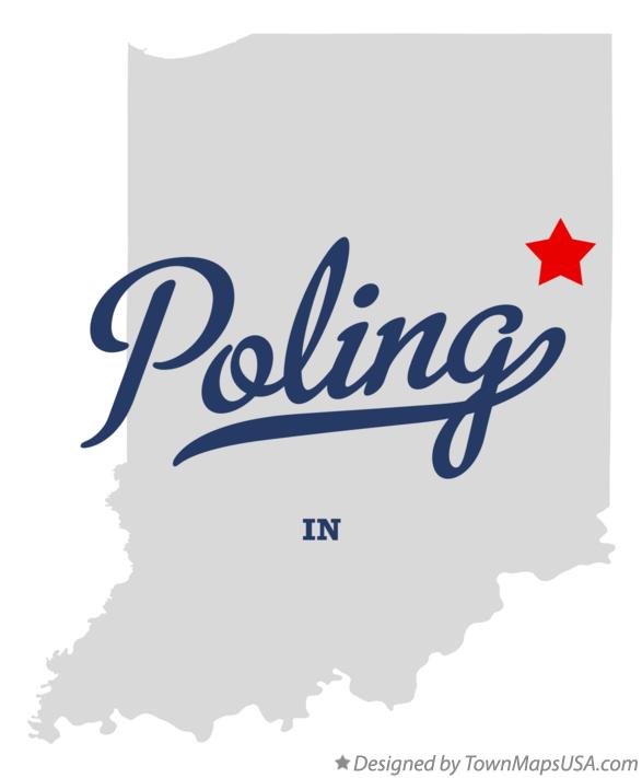 Map of Poling Indiana IN