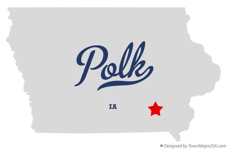 Map of Polk Iowa IA