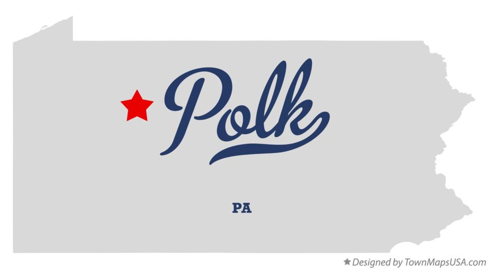Map of Polk Pennsylvania PA
