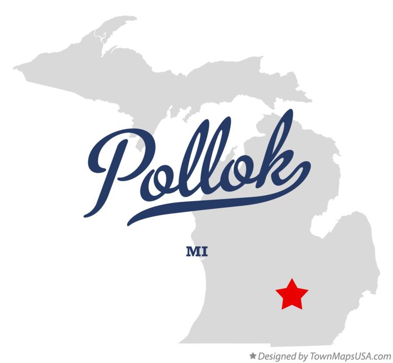 Map of Pollok Michigan MI