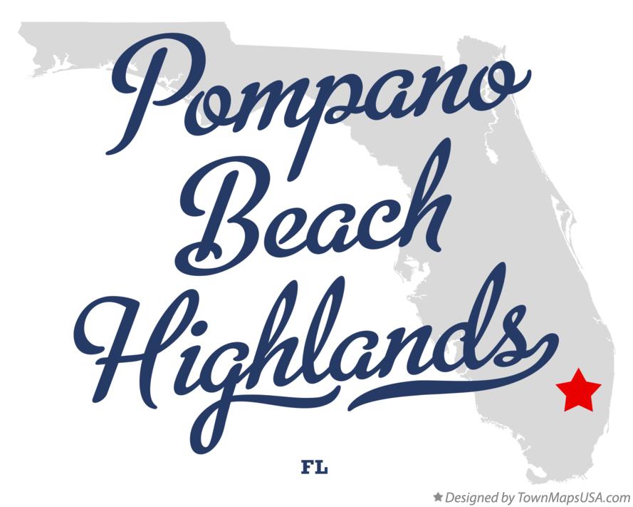 Map of Pompano Beach Highlands Florida FL
