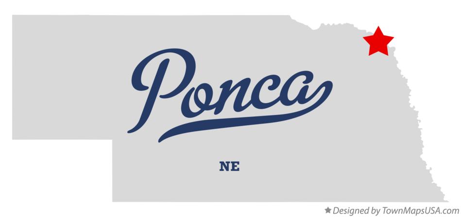 Map of Ponca Nebraska NE