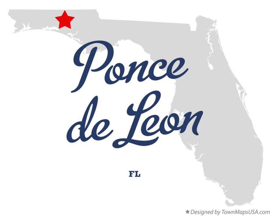Map of Ponce de Leon Florida FL