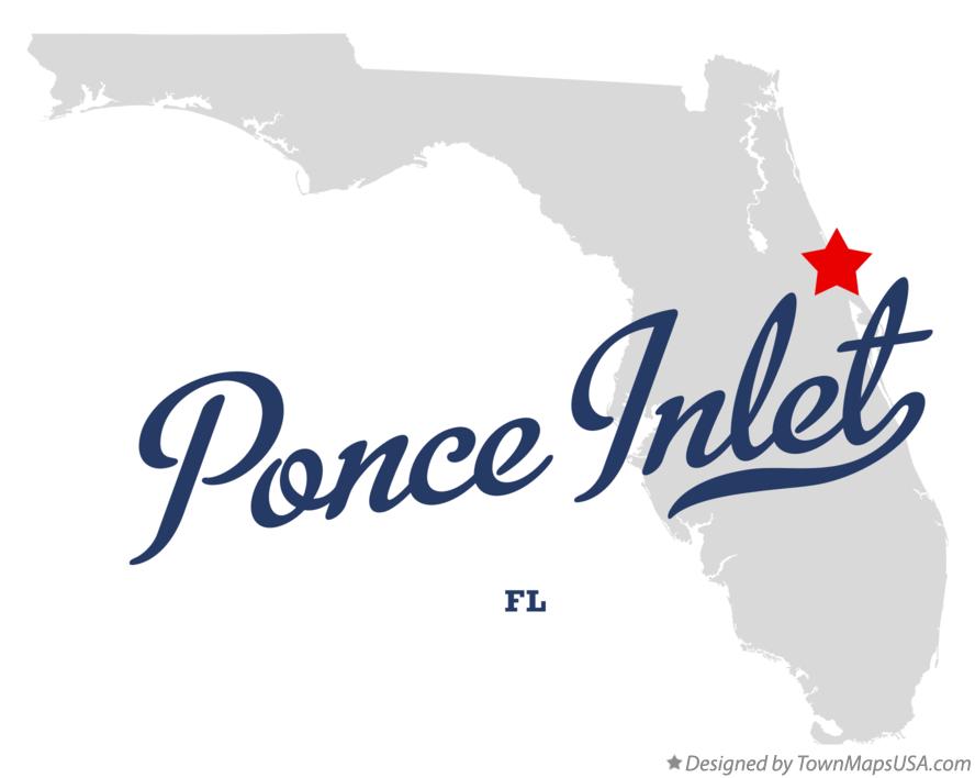 Map of Ponce Inlet Florida FL