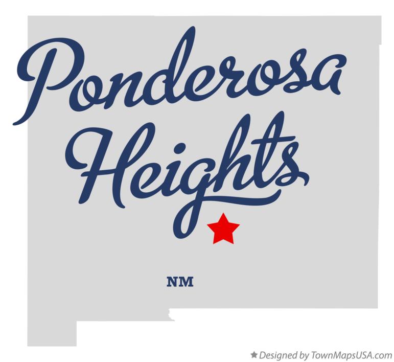 Map of Ponderosa Heights New Mexico NM