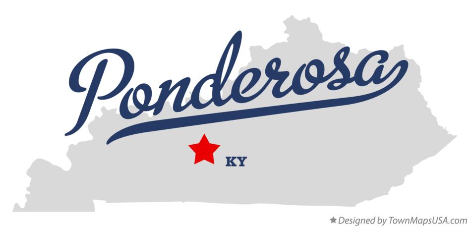 Map of Ponderosa Kentucky KY