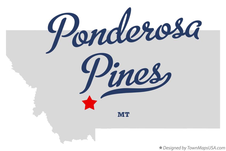 Map of Ponderosa Pines Montana MT