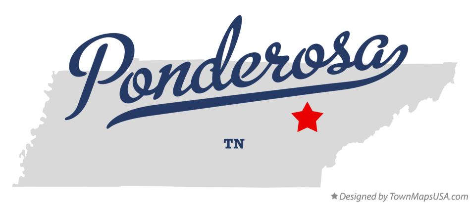 Map of Ponderosa Tennessee TN