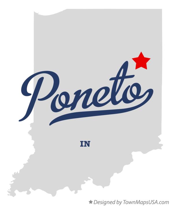 Map of Poneto Indiana IN