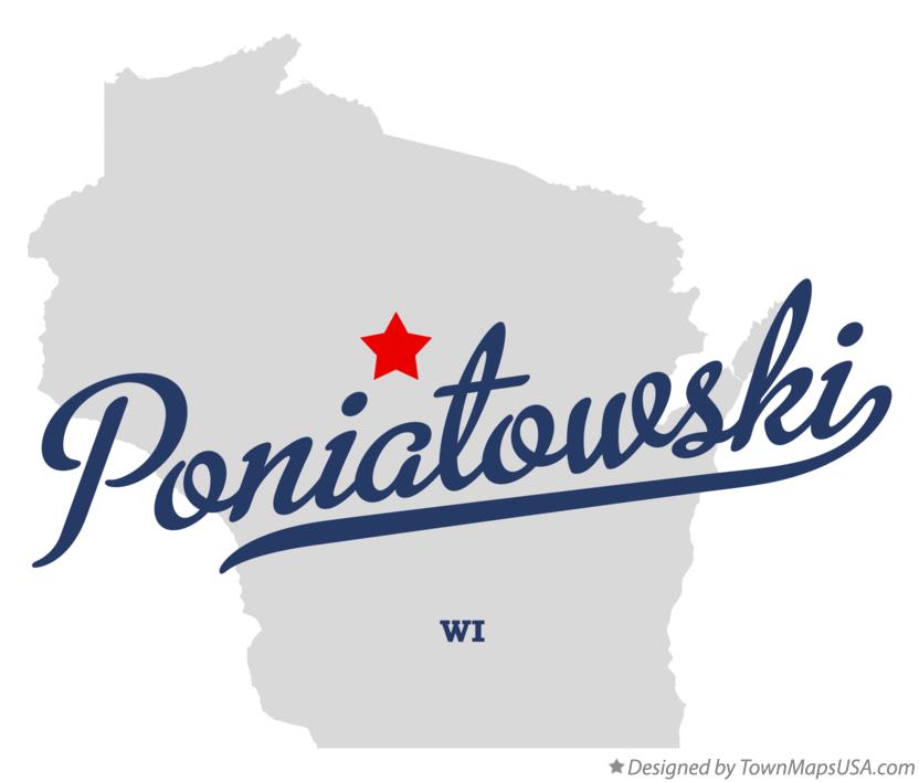 Map of Poniatowski Wisconsin WI