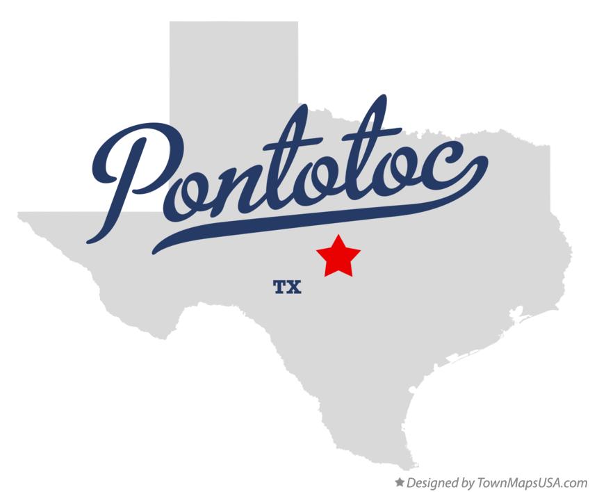 Map of Pontotoc Texas TX