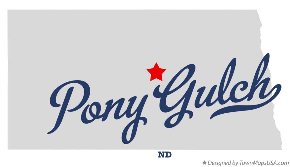 Map of Pony Gulch North Dakota ND