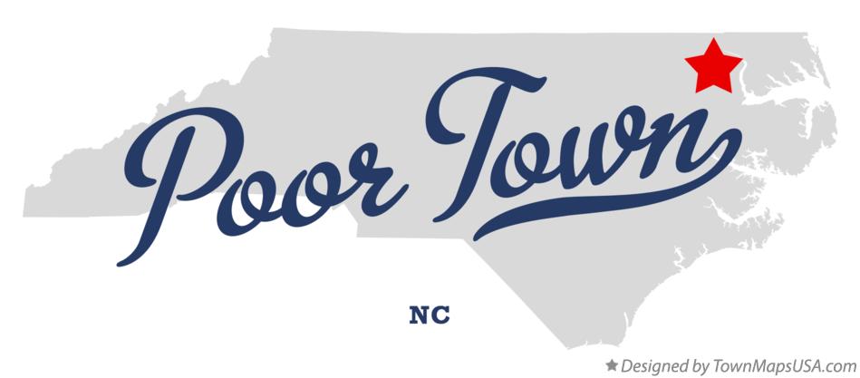 Map of Poor Town North Carolina NC
