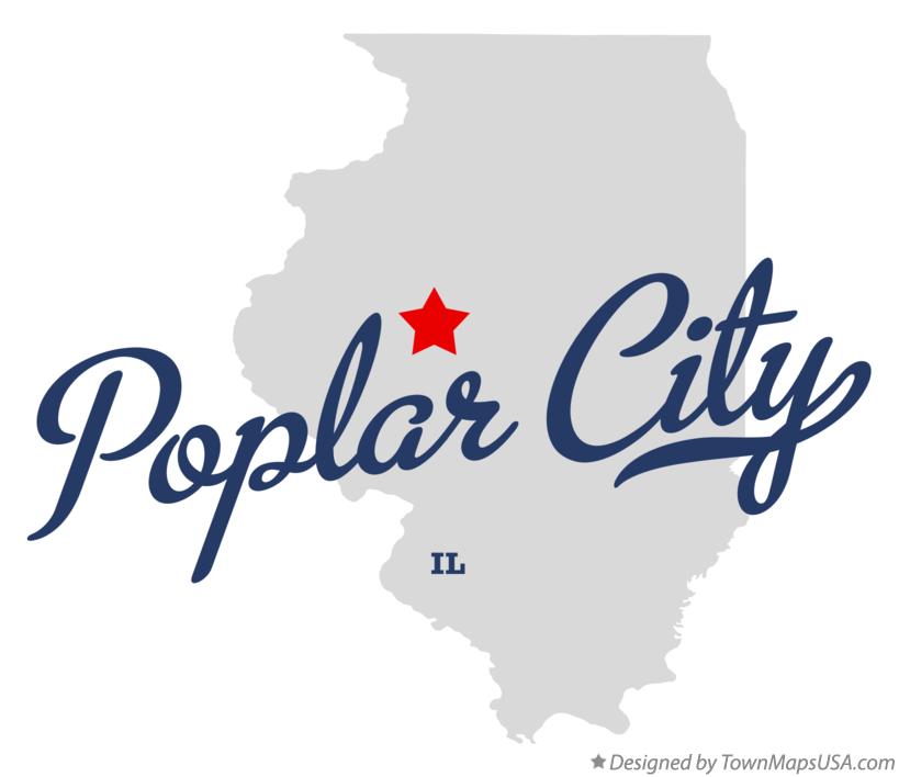 Map of Poplar City Illinois IL