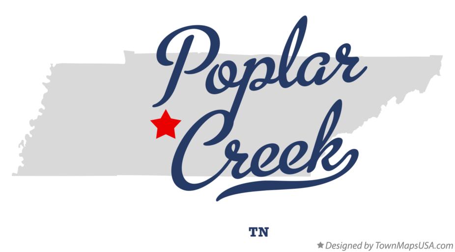 Map of Poplar Creek Tennessee TN