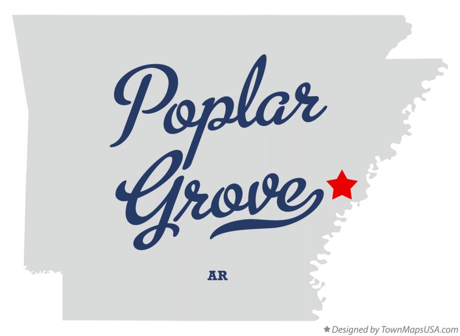 Map of Poplar Grove Arkansas AR