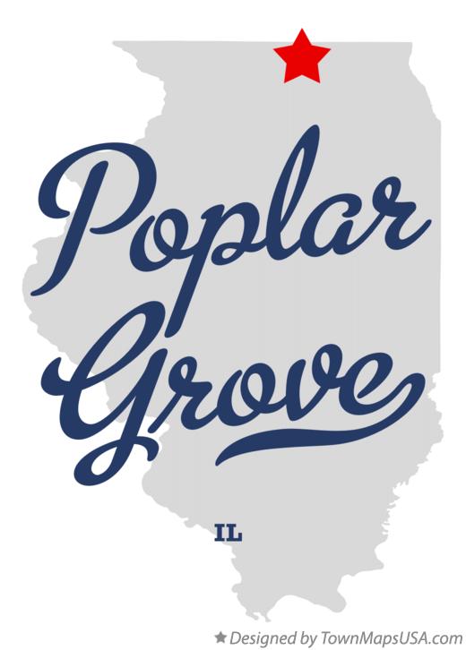 Map of Poplar Grove Illinois IL