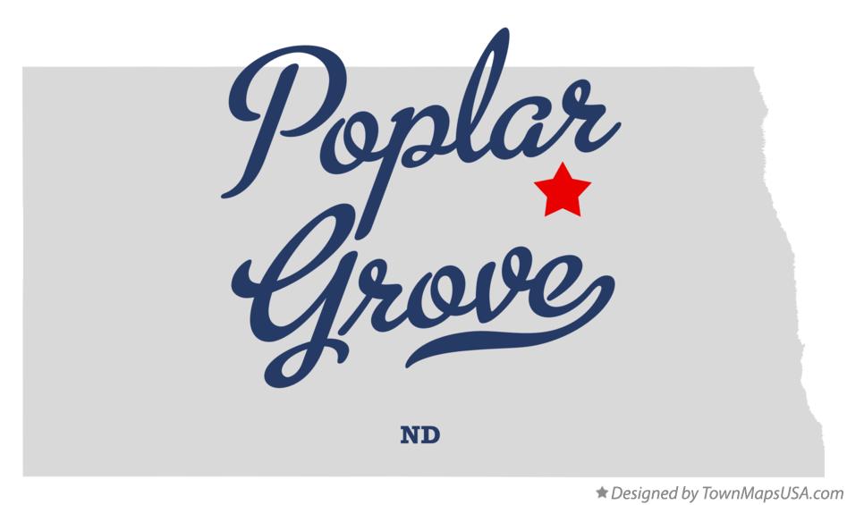 Map of Poplar Grove North Dakota ND