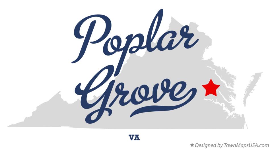 Map of Poplar Grove Virginia VA
