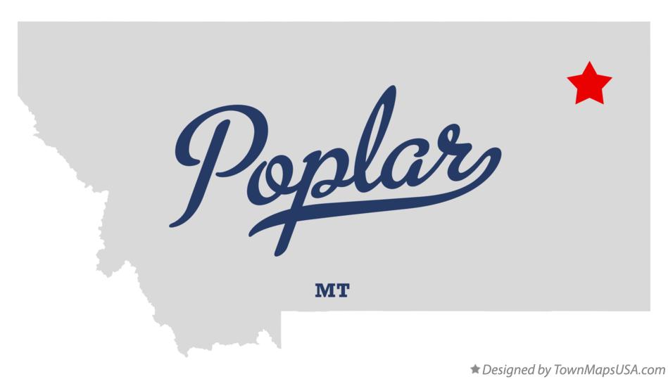 Map of Poplar Montana MT