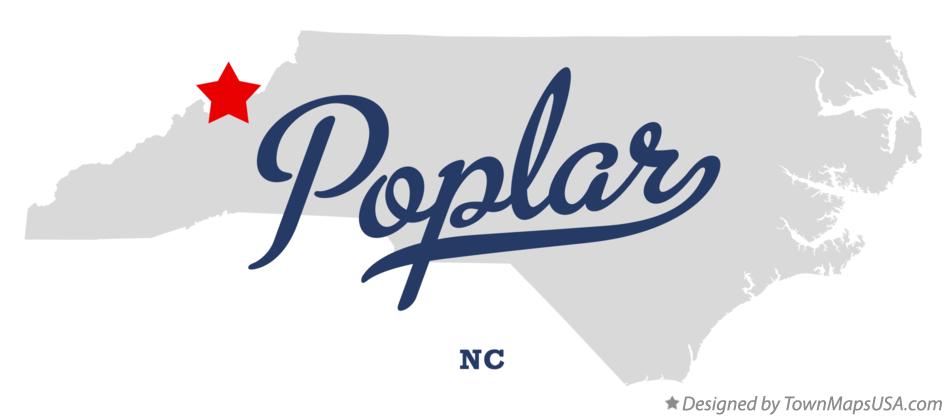 Map of Poplar North Carolina NC