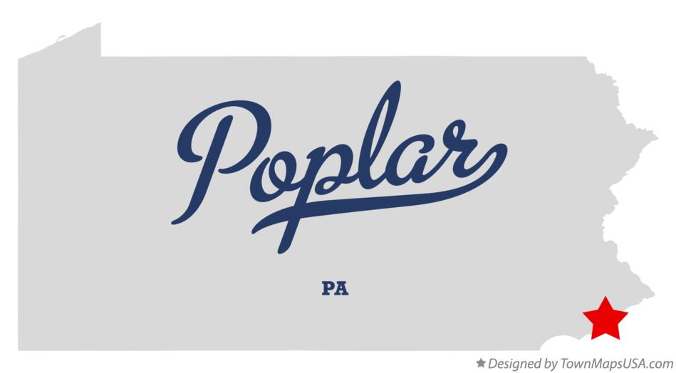 Map of Poplar Pennsylvania PA