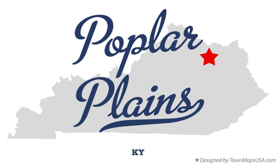 Map of Poplar Plains Kentucky KY